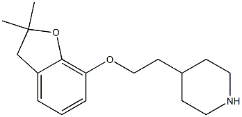 4-{2-[(2,2-dimethyl-2,3-dihydro-1-benzofuran-7-yl)oxy]ethyl}piperidine Struktur