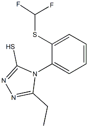 4-{2-[(difluoromethyl)sulfanyl]phenyl}-5-ethyl-4H-1,2,4-triazole-3-thiol Struktur