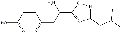 4-{2-amino-2-[3-(2-methylpropyl)-1,2,4-oxadiazol-5-yl]ethyl}phenol Struktur