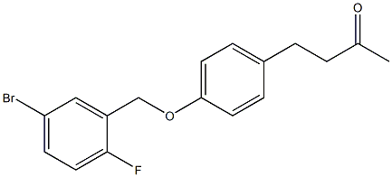 4-{4-[(5-bromo-2-fluorophenyl)methoxy]phenyl}butan-2-one Struktur