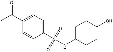 4-acetyl-N-(4-hydroxycyclohexyl)benzene-1-sulfonamide Struktur