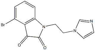 4-bromo-1-[2-(1H-imidazol-1-yl)ethyl]-2,3-dihydro-1H-indole-2,3-dione Struktur