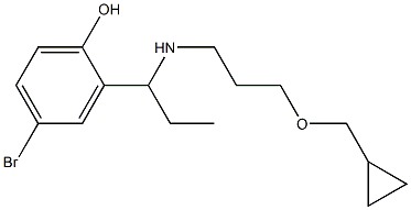 4-bromo-2-(1-{[3-(cyclopropylmethoxy)propyl]amino}propyl)phenol Struktur