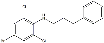 4-bromo-2,6-dichloro-N-(3-phenylpropyl)aniline Struktur