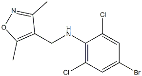 4-bromo-2,6-dichloro-N-[(3,5-dimethyl-1,2-oxazol-4-yl)methyl]aniline Struktur