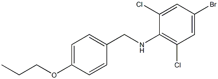 4-bromo-2,6-dichloro-N-[(4-propoxyphenyl)methyl]aniline Struktur