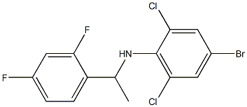 4-bromo-2,6-dichloro-N-[1-(2,4-difluorophenyl)ethyl]aniline Struktur