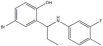 4-bromo-2-{1-[(3-fluoro-4-methylphenyl)amino]propyl}phenol Struktur