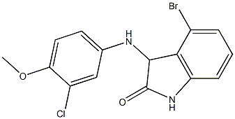 4-bromo-3-[(3-chloro-4-methoxyphenyl)amino]-2,3-dihydro-1H-indol-2-one Struktur