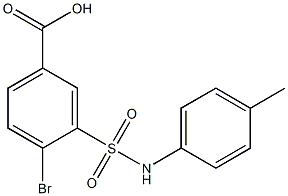 4-bromo-3-[(4-methylphenyl)sulfamoyl]benzoic acid Struktur