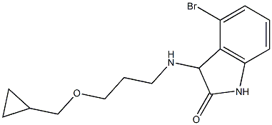 4-bromo-3-{[3-(cyclopropylmethoxy)propyl]amino}-2,3-dihydro-1H-indol-2-one Struktur