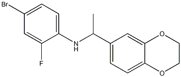 4-bromo-N-[1-(2,3-dihydro-1,4-benzodioxin-6-yl)ethyl]-2-fluoroaniline Struktur