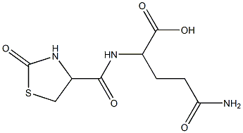 4-carbamoyl-2-[(2-oxo-1,3-thiazolidin-4-yl)formamido]butanoic acid Struktur