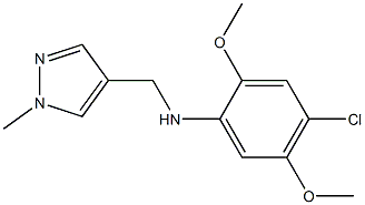 4-chloro-2,5-dimethoxy-N-[(1-methyl-1H-pyrazol-4-yl)methyl]aniline Struktur