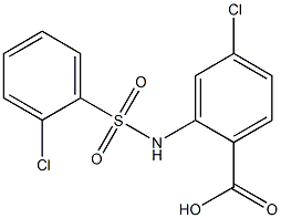 4-chloro-2-[(2-chlorobenzene)sulfonamido]benzoic acid Struktur