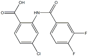 4-chloro-2-[(3,4-difluorobenzene)amido]benzoic acid Struktur