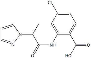 4-chloro-2-[2-(1H-pyrazol-1-yl)propanamido]benzoic acid Struktur