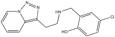 4-chloro-2-{[(2-{[1,2,4]triazolo[3,4-a]pyridin-3-yl}ethyl)amino]methyl}phenol Struktur