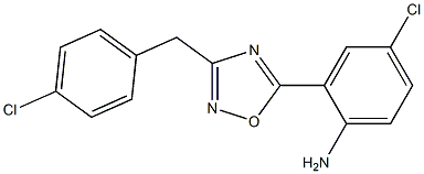 4-chloro-2-{3-[(4-chlorophenyl)methyl]-1,2,4-oxadiazol-5-yl}aniline Struktur