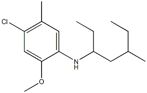 4-chloro-2-methoxy-5-methyl-N-(5-methylheptan-3-yl)aniline Struktur