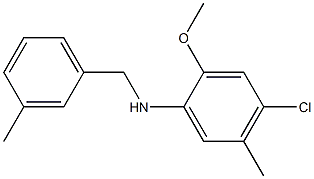 4-chloro-2-methoxy-5-methyl-N-[(3-methylphenyl)methyl]aniline Struktur