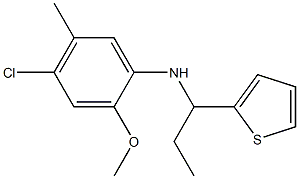 4-chloro-2-methoxy-5-methyl-N-[1-(thiophen-2-yl)propyl]aniline Struktur