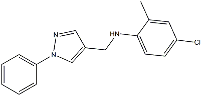 4-chloro-2-methyl-N-[(1-phenyl-1H-pyrazol-4-yl)methyl]aniline Struktur