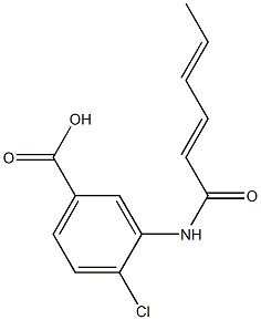 4-chloro-3-[(2E,4E)-hexa-2,4-dienoylamino]benzoic acid Struktur