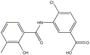 4-chloro-3-[(2-hydroxy-3-methylbenzene)amido]benzoic acid Struktur