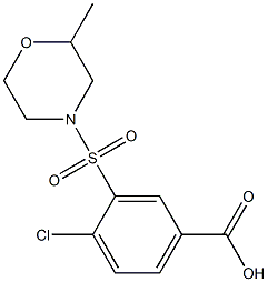 4-chloro-3-[(2-methylmorpholine-4-)sulfonyl]benzoic acid Struktur