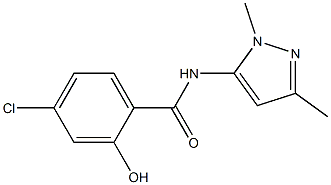 4-chloro-N-(1,3-dimethyl-1H-pyrazol-5-yl)-2-hydroxybenzamide Struktur