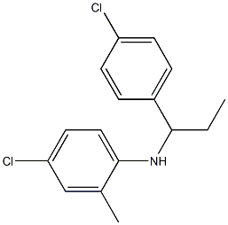 4-chloro-N-[1-(4-chlorophenyl)propyl]-2-methylaniline Struktur