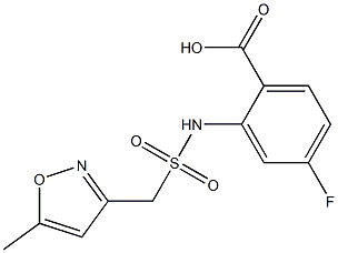 4-fluoro-2-[(5-methyl-1,2-oxazol-3-yl)methanesulfonamido]benzoic acid Struktur