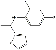 4-fluoro-2-methyl-N-[1-(thiophen-2-yl)ethyl]aniline Struktur