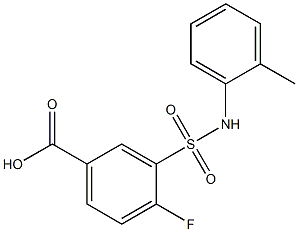 4-fluoro-3-[(2-methylphenyl)sulfamoyl]benzoic acid Struktur