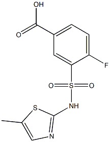 4-fluoro-3-[(5-methyl-1,3-thiazol-2-yl)sulfamoyl]benzoic acid Struktur