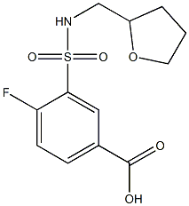 4-fluoro-3-[(oxolan-2-ylmethyl)sulfamoyl]benzoic acid Struktur