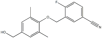 4-fluoro-3-[4-(hydroxymethyl)-2,6-dimethylphenoxymethyl]benzonitrile Struktur