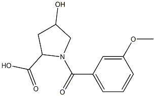 4-hydroxy-1-(3-methoxybenzoyl)pyrrolidine-2-carboxylic acid Struktur