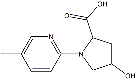 4-hydroxy-1-(5-methylpyridin-2-yl)pyrrolidine-2-carboxylic acid Struktur