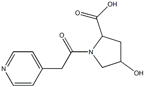 4-hydroxy-1-(pyridin-4-ylacetyl)pyrrolidine-2-carboxylic acid Struktur