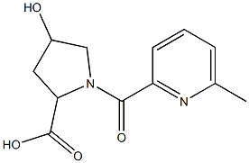 4-hydroxy-1-[(6-methylpyridin-2-yl)carbonyl]pyrrolidine-2-carboxylic acid Struktur