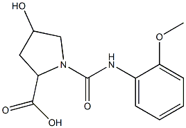 4-hydroxy-1-{[(2-methoxyphenyl)amino]carbonyl}pyrrolidine-2-carboxylic acid Struktur