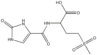 4-methanesulfonyl-2-[(2-oxo-2,3-dihydro-1H-imidazol-4-yl)formamido]butanoic acid Struktur