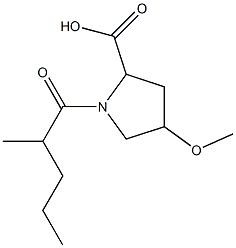 4-methoxy-1-(2-methylpentanoyl)pyrrolidine-2-carboxylic acid Struktur