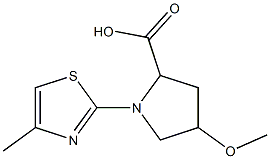 4-methoxy-1-(4-methyl-1,3-thiazol-2-yl)pyrrolidine-2-carboxylic acid Struktur