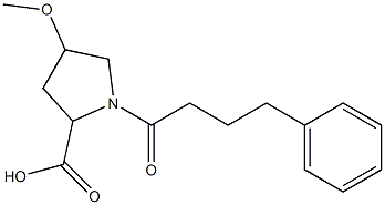 4-methoxy-1-(4-phenylbutanoyl)pyrrolidine-2-carboxylic acid Struktur