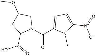 4-methoxy-1-[(1-methyl-5-nitro-1H-pyrrol-2-yl)carbonyl]pyrrolidine-2-carboxylic acid Struktur