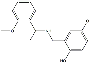 4-methoxy-2-({[1-(2-methoxyphenyl)ethyl]amino}methyl)phenol Struktur