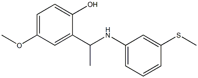 4-methoxy-2-(1-{[3-(methylsulfanyl)phenyl]amino}ethyl)phenol Struktur